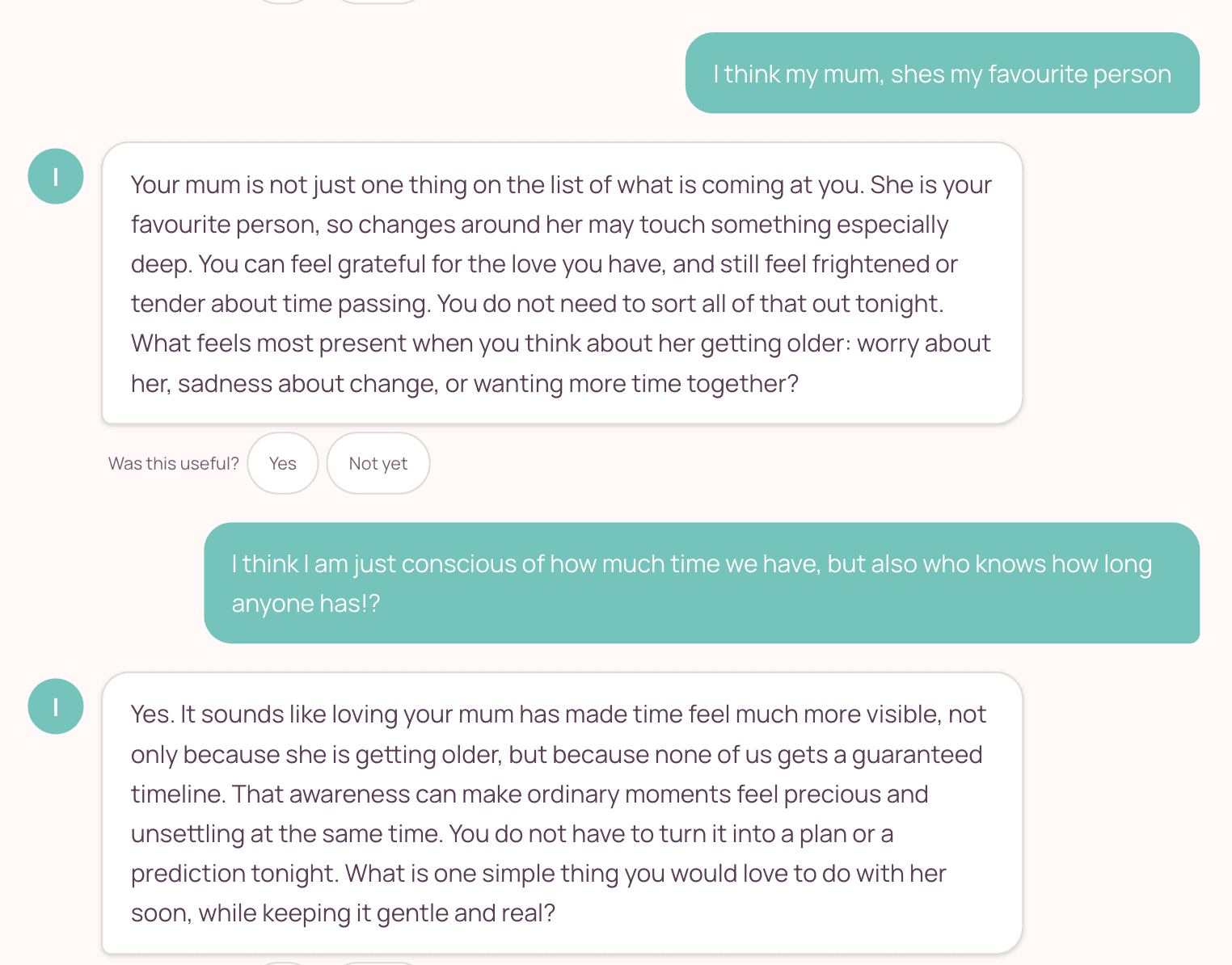 A personal conversation with leni about loving a mother and the awareness of time passing